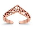 thumbnail image 2 of 9 mm V Shaped Filigree Toe Band Ring 925 Sterling Silver Thin Adjustable Stylish Rings For Women, 2 of 4