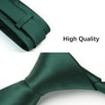 thumbnail image 5 of Solid Color Ties for Men Formal Business Tie & Pocket Square Set Classic Satin Wedding Necktie Green, 5 of 7