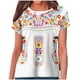 thumbnail image 1 of Estilo Étnico de Verano Superior de las Mujeres Impreso Cuello Redondo Manga Corta Superior, Tops Cortos para las Mujeres, 1 of 9