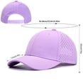 thumbnail image 2 of Lightweight Ventilated Hole Sport Baseball Hat Quick Dry Sweat Wicking Curved Visor Adjustable Strap Sun Hat for Gym Jogging Beach Hiking Outdoor Activities, 2 of 2
