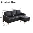 thumbnail image 2 of Bonzy Home Sectional Sofa Couch, L Shaped Couch Sofa with Reversible Chaise, Faux Leather Lounge Sofa for Living Room Apartment Small Space, 2 of 7