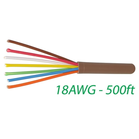 Hvac Heating - Logico 18-7 Thermostat Wire 18-Gauge Copper CMR Heating AC HVAC Cable 500FT