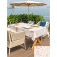 thumbnail image 6 of 60x84 Inch Outdoor Tablecloth with Umbrella Hole Zipper Rectangle Pink Cherry Floral Rectangular Tablecloths Outside Waterproof Modern Art Falling Petals Burlap Patio Table Cloth Cover for Picnic, 6 of 8