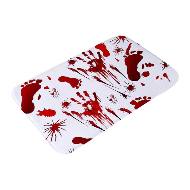 Decoración de Halloween Decoraciones de Halloween Huellas de sangre de Halloween Alfombra de piso Cocina Dormitorio Puerta Impresión Sala de estar(Buy 2 Save 10%)