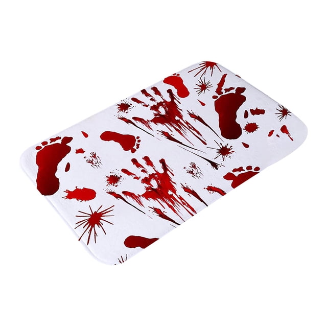 Venta urgente Halloween Blood Footprints Floor Mat Kitchen Bedroom Door Printing Living RoomPopulares ¡NUEVO!