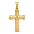 thumbnail image 1 of Quality Gold K6399 14K Yellow Gold Hollow Diamond-Cut Cross Pendant, 1 of 1