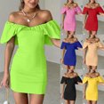 thumbnail image 1 of Gspmoly Robes Décontractées pour Femmes, Mode Femmes Aguichant à Manches Courtes Sans Bretelles Dos Nu Haut Tube Robe Longue de Soirée Robes Formelles pour Femmes Articles en Liquidation, 1 of 6
