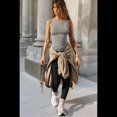 thumbnail image 4 of Chaleco Deportivo de Verano para Mujer, Ajustado, Elástico, Sin Mangas, Gris, Talla S, 4 of 9