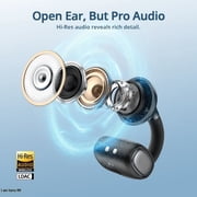 Open Ear Wireless Earbuds, Hi-Res LDAC Bluetooth 6.0 Clip-On Headphones with 32H Playtime, Secure Fit Sports Earbuds with Mic, Dual Device Connection for Running Workout Office
