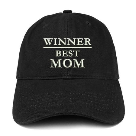 Trendy Apparel Shop Winner Best Mom Embroidered Low Profile Soft Cotton Baseball Cap - (Best Low Cap Stocks)