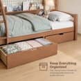 thumbnail image 3 of DTTRA Twin over Full Bunk Bed with Storage Drawers, Curved Guardrails & Side Shelves, Walnut, 3 of 8