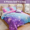 NTBED Gradient Glitter 6Pcs Queen Size Bed in a Bag with Kids Sheets