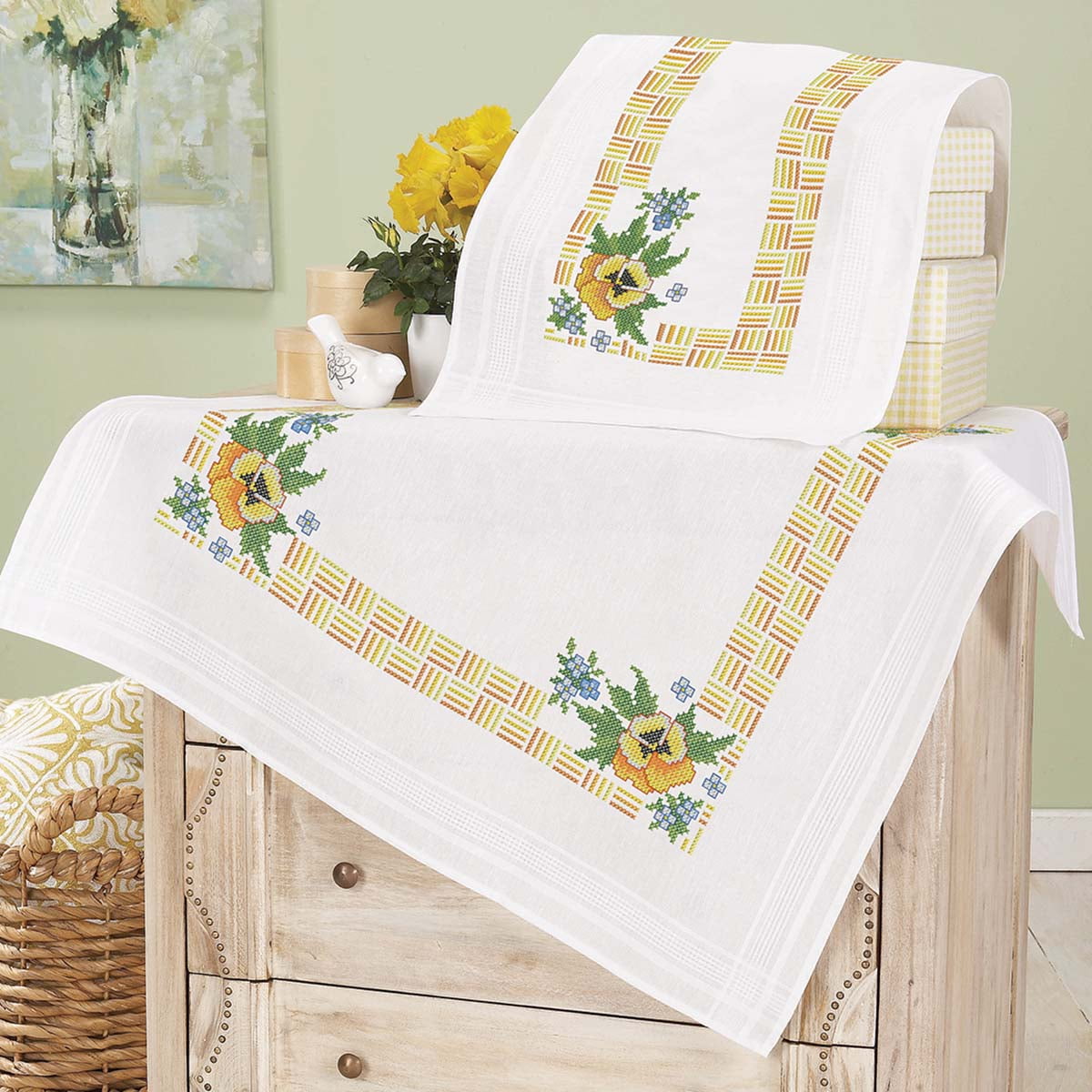 Herrschners® Sydney Table Topper Stamped Cross-Stitch Kit - Walmart.com