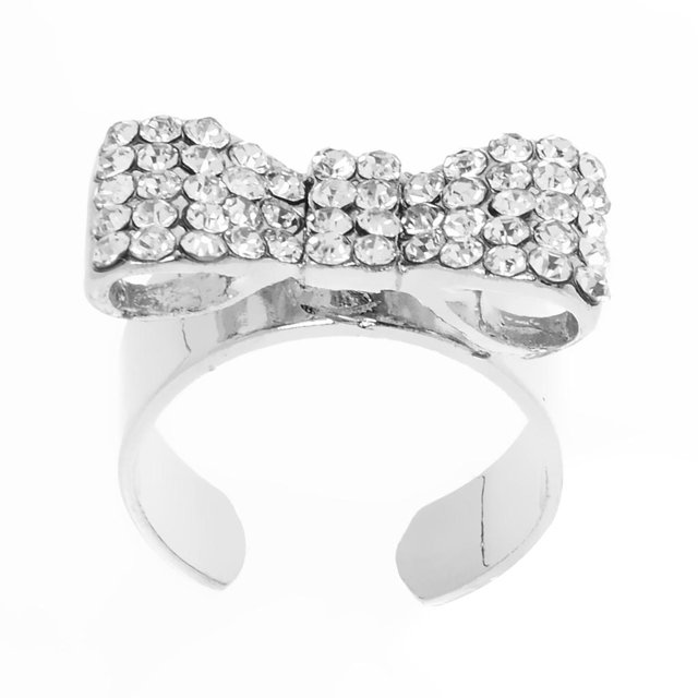 Mujeres aleación rhinestone punta banda uñas anillos moda joyería Colco Consejos de uñas anillo