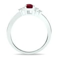 thumbnail image 3 of SZUL Women's Ruby and Diamond Wave Ring in 10K White Gold, 3 of 5