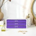 thumbnail image 6 of ProCase Earring Holder Organizer Box Valentine's Day Gifts, Clear Acrylic Jewelry Box for Women, Stackable Large Jewelry Storage Case with Adjustable Velvet Trays on Dresser Vanity -Purple, 3 Layers, 6 of 8
