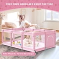 thumbnail image 3 of Baby Playpen Fshibila 188 x 127 cm con malla suave y transpirable rosa, 3 of 7