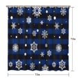 thumbnail image 5 of Blue Christmas Snowflake Pattern Shower Curtain 72"x72" ,Bathroom Decorative Shower Curtains Set with 12 Hooks,Modern Waterproof Washable Shower Curtain, 5 of 6