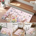 thumbnail image 5 of Pink Easter Entryway Rug 2'x3'&nbsp; Non Slip Front Door Mats, Spring Watercolor Tulip Flower Plant Plaid Entrance Rugs Indoor Outdoor Carpet, Washable Floor Mats Small Area Rug for Bedroom Kitchen, 5 of 8