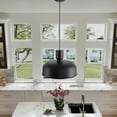 thumbnail image 5 of Aiwem 18 IN Matte Black Contemporary Pendant Light with Copper Gold Inside for Living Room Kitchen Island, 5 of 9