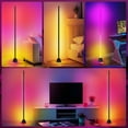 thumbnail image 3 of OUTON  2 Pack Smart RGB LED Corner Floor Lamp, Modern Standing Lamps with APP & Remote Control, 16 Million Colors 2000LM Bright Ambient Lighting, Music Sync for Living Room Bedroom, 3 of 11