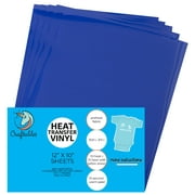 Craftables Royal Blue Heat Transfer Vinyl HTV - 5 Sheets Easy to Tshirt Iron on Vinyl for Silhouette Cameo, Cricut, all Craft Cutters. Ships Flat