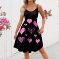 thumbnail image 6 of Valentines Day Sleeveless Vintage Fit and Flare Dress with Heart Print Pattern Casual A-line Midi Pink M, 6 of 6