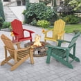 thumbnail image 4 of Costway Patio HIPS Adirondack Chair with Cup Holder Weather Resistant Outdoor 380 LBS Teak, 4 of 10