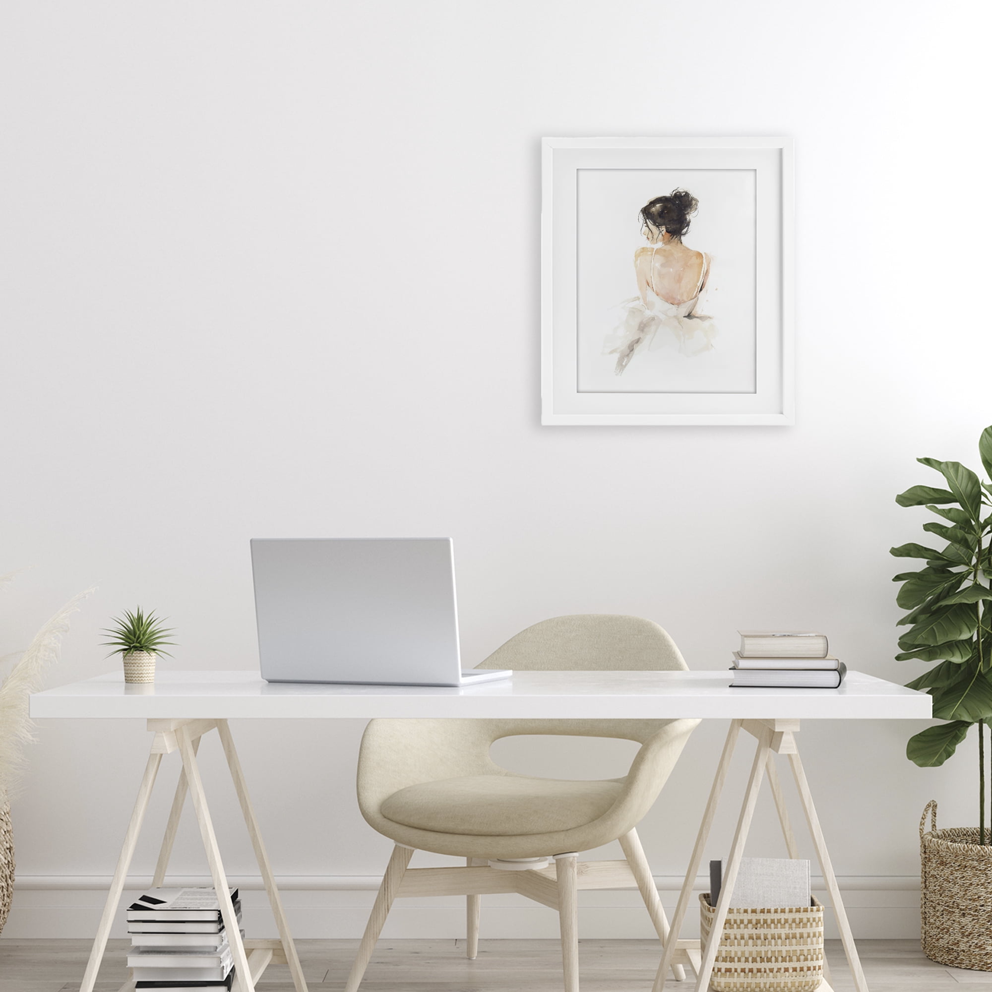 Stupell Industries Feminine Serenity Woman White Framed Print Under Glass, design by Svetlana Aleynikova