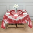 thumbnail image 3 of Red White Tie Dye Mandala Pattern Square Tablecloth,Waterproof Square Table Cover,Wipeable Spillproof Washable Table Cover for Home Kitchen Party Decor 52"x52"(132x132cm), 3 of 6