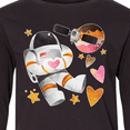 thumbnail image 4 of Inktastic Astronaut Valentine Outer Space Hearts Long Sleeve Youth T-Shirt, 4 of 5