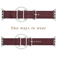 thumbnail image 4 of WFEAGL Apple Watch Band Genuine Leather iWatch Replacement Strap 42mm 44mm Wine Red/Silver, 4 of 8
