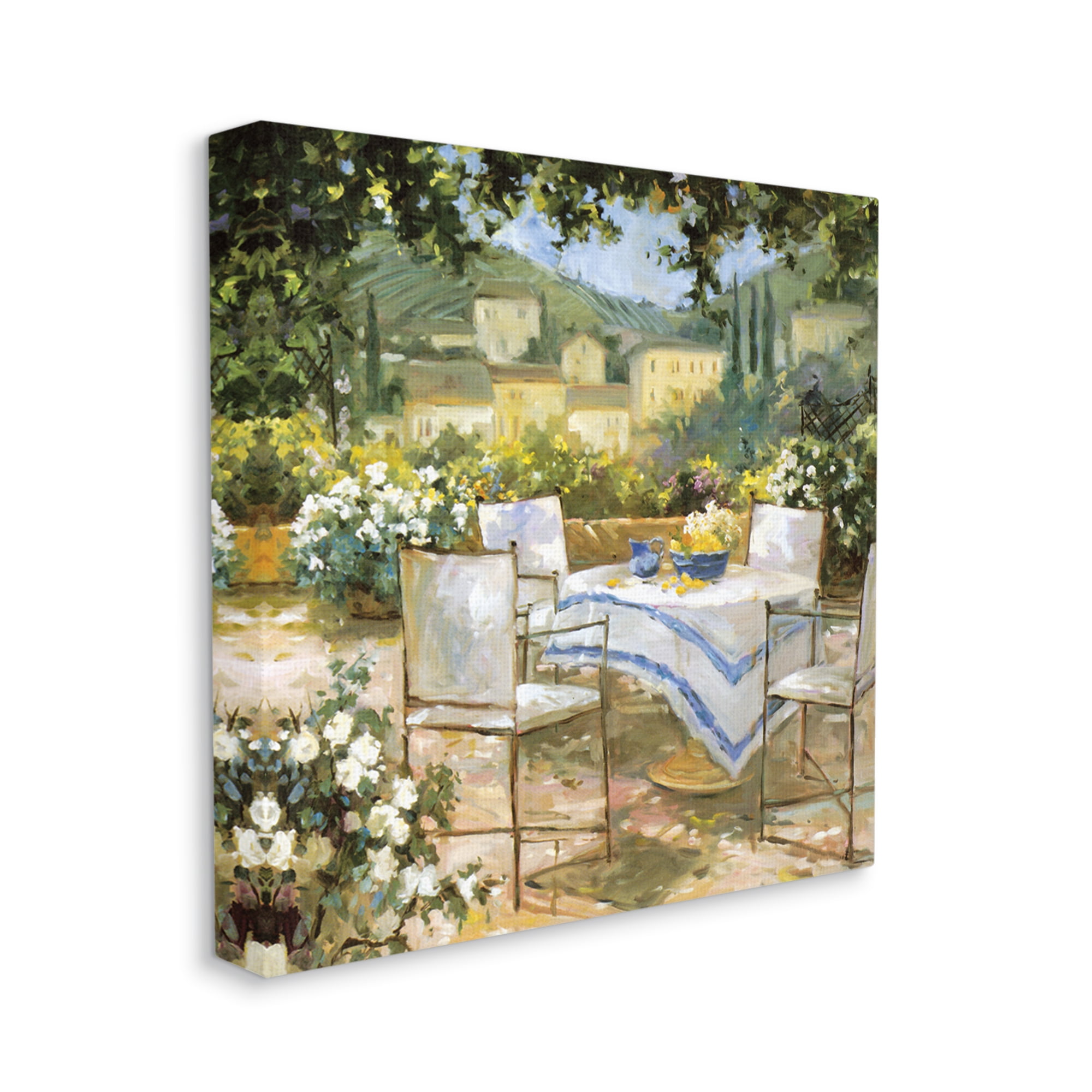 Stupell Industries Tuscan Terrace Vineyard French Picnic Courtyard Villa Scenery,30 x 30, Design by JG Studios