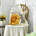 thumbnail image 2 of Sm:)e Summer Pillow Cover Set of 2 - 18x18 Inch Hello Sunshine Sunflower Polyester Decorative Cushions, 2 of 6