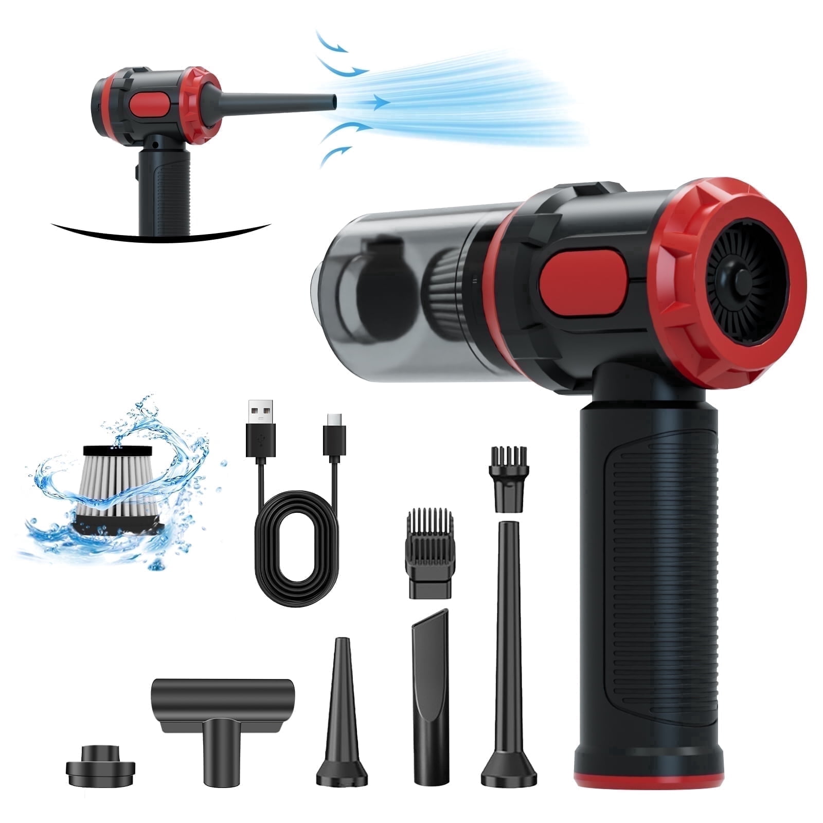 Handheld Car Vacuum Cleaner, 12000PA High Power Cordless Vacuum Cleaner & Air Duster, Portable Mini Vacuum for Car, Office
