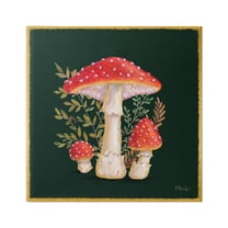 Stupell Industries Red Mushrooms & Ferns Botanical & Floral Painting Gallery Wrapped Canvas Print Wall Art, 30 x 30