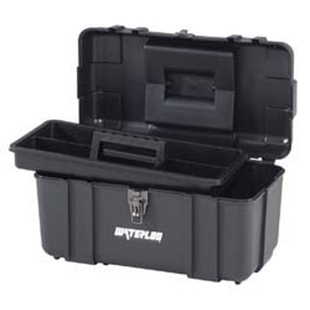 Plastic Tool Box, 17 in, Black