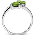 thumbnail image 2 of Sterling Silver Rhodium Peridot & Diamond Heart Ring (Size 6) Made In India qdx811-6, 2 of 5