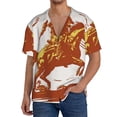 thumbnail image 1 of Fotbe Vintage Cowboy On A Bronco Horse Camisa Estampada de Manga Corta para Hombre, Casual de Verano, Estilo Playero, Sin Arrugas-Small, 1 of 5