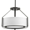 thumbnail image 6 of Progress Lighting, Ratio Collection, 3-Light Semi-Flush, Brushed Nickel, White Linen Drum Shade, 6 of 6