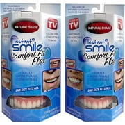 2 Pack - Instant Smile Natural Shade Comfort Fit Flex Veneers -Improve Your Smile from The Comfort of Your own Home in just Minutes! Hand Crafted