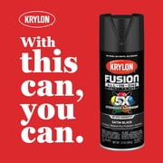 Krylon Fusion All-In-One, Satin, Black, 12 oz