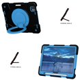 thumbnail image 6 of ELEHOLD Military Grade Shockproof Case For Apple iPad Air 11 (2024), Heavy Duty Protection Ring Stand Cover, Adjustable Angel, Detachable Shoulder Strap, Pencil Holder, Black+Blue, 6 of 11