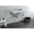thumbnail image 4 of Kingston Brass LMS30MA1 Pemberton 30" Carrara Marble Console Sink with Acrylic Legs (8-Inch, 3-Hole), Carrara Marble White/Polished Chrome, 4 of 8