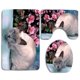 thumbnail image 1 of ABPHQTO Gato de ojos azules Juego de alfombras de baño de 3 piezas Alfombra de baño Alfombra de contorno y tapa de inodoro, 1 of 2