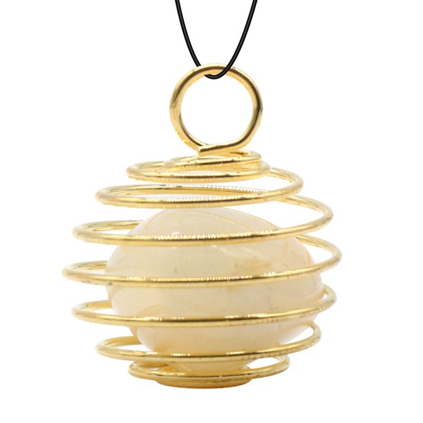 Beads Colgantes Joyería Piedra Piedra Preciosa Collar Espiral Jaula Redondo Cristal Bead Collares y Colgantes
