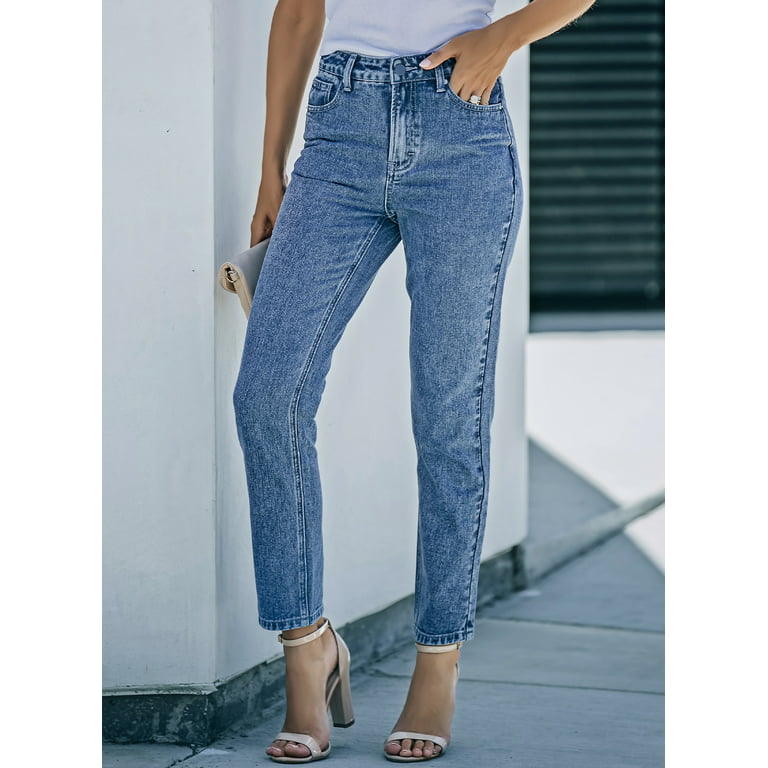Eytino Womens Mom Jeans High Waist Washed Boyfriend Jeans Loose Fit Denim Jeans Pants - Walmart.com