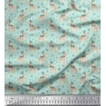 thumbnail image 1 of Soimoi Green polyester Crepe Fabric Reindeer & Snowflake Christmas Printed Craft Fabric by the Yard 52 Inch Wide, 1 of 3