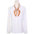 thumbnail image 2 of INSPIRE CHIC Women Stripes Contrast Color Skinny Long Scarves Satin Silky Ribbon Hair Band Neckerchief Neck Scarf Orange 96x9cm, 2 of 6