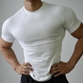 thumbnail image 5 of FRSASU Compression Shirts for Men Crew Neck Solid Stretchy Tees Lightweight Quick Dry Workout Shirts White, 5 of 7